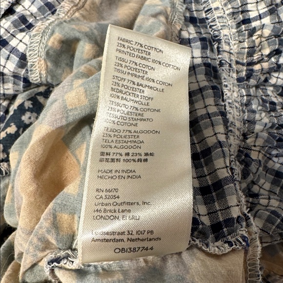 Free People Patchwork Plaid Ruffle Blouse - Picture 6 of 15